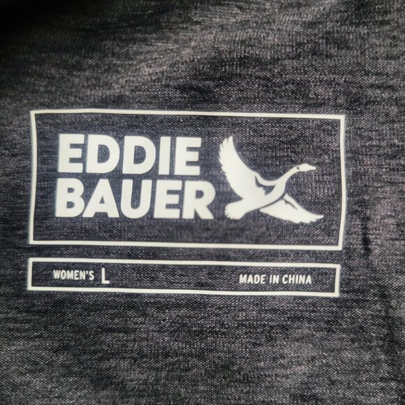NWT Eddie Bauer Women's Active Long Sleeve Funnel Neck Top in Charcoal - Size L - Picture 9 of 11